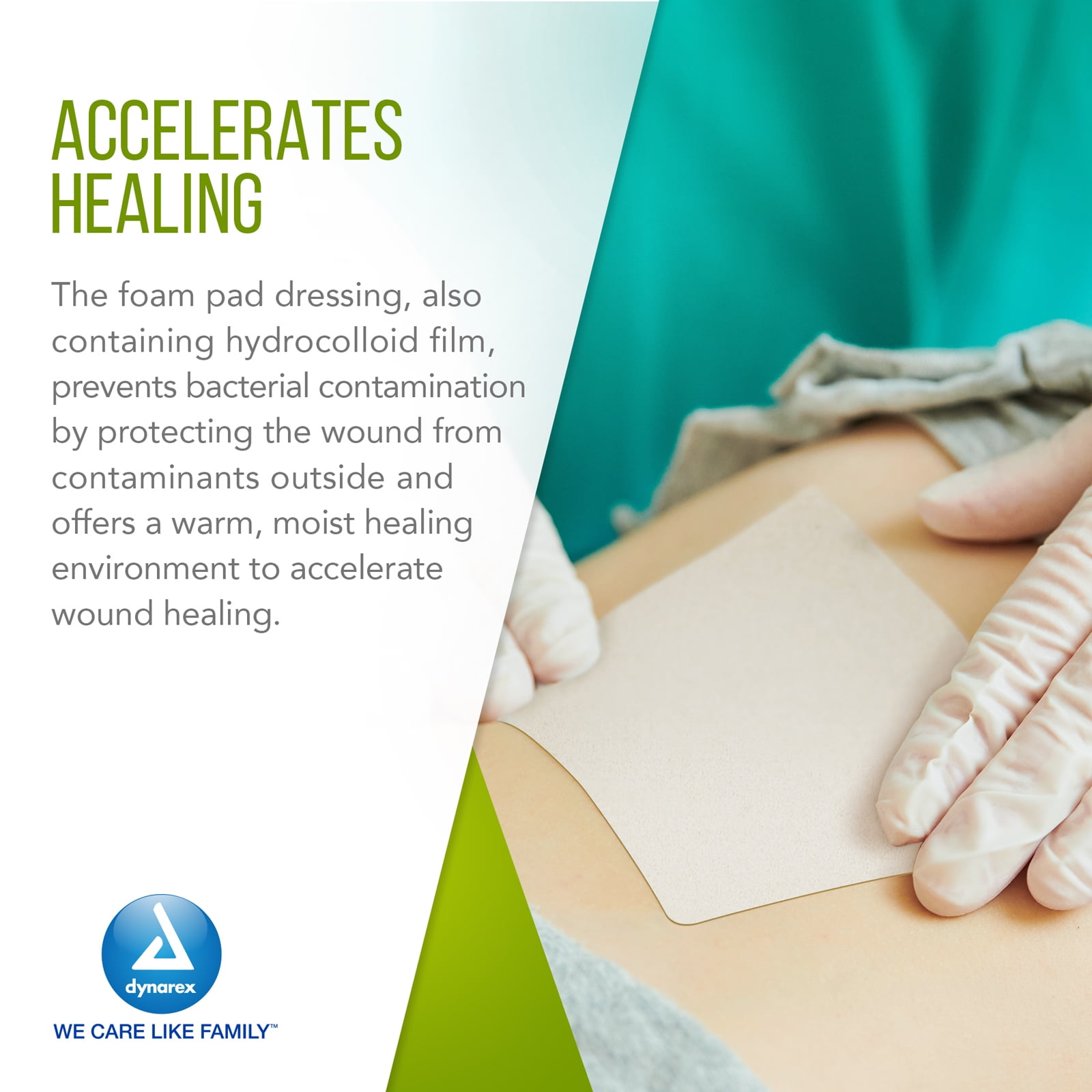 Dynarex CuraFoam Foam Dressings, Non-Bordered, Sterile, Provides Cushioned and Moist Wound Care, Used for Medium to Heavy Exuding Wounds, 4" x 4.25", 1 Case of 120 CuraFoam Dressings (12 Boxes of 10)