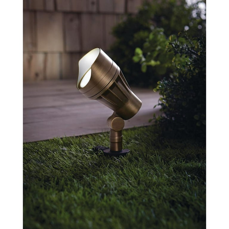 Low-Voltage 10-Watt Brass Outdoor Integrated LED 2700K Ultra Warm Landscape Flood Light