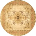 thumbnail image 1 of Ahgly Company Indoor Round Medallion Brown Traditional Area Rugs, 4' Round, 1 of 4