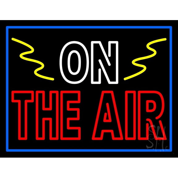 Double Stroke On The Air LED Neon Sign 24 x 31 - inches, Clear Edge Cut Acrylic Backing, with Dimmer - Bright and Premium built indoor LED Neon Sign for Computer & Electronics store decor.