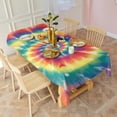 thumbnail image 3 of Colorful Tie Dye Spiral Pattern Rectangle Tablecloth 60"x102",Waterproof Polyester Rectangle Table Cloth, Wipeable Spillproof Polyester Tablecloth for Dining, Camping, Indoor and Outdoor, 3 of 5