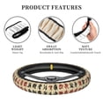 thumbnail image 5 of DouZhe Brown Text Symbols Prints Steering Wheel Cover, Universal 15 inch Anti-Slip Odorless Elastic Japanese Character Car Steering Wheels Cover for Women Men, 5 of 7