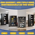 thumbnail image 6 of IKIMI 73" Metal Storage Cabinet with Adjustable Shelves and Doors, Garage Storage Cabinets with Wheels and Locking, Tall Freestanding Cupboard for Kitchen, Living Room or Laundry Room, Black, 6 of 7