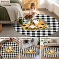 thumbnail image 5 of Round Rugs 7 Ft, Sunflower Non Slip Area Rugs for Kitchen Bedroom Entryway, Gnomes Black White Checkered Farmhouse Washable Carpet Runner Rug Floor Mats for Bedroom Home Decor, 5 of 8