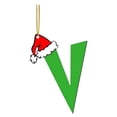 thumbnail image 2 of Beautynvta 26 Initial Letters Ornaments Christmas Tree Decoratin, Personalized Green Christmas Letter Pendant with Xmas Hat, Acrylic Alphabet Hanging Ornaments Gift, V, 2 of 2