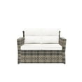 thumbnail image 6 of Westin Outdoor 6-Pieces Sofa Conversation Set PE Rattan Wicker Furniture, Brown/White, 6 of 11