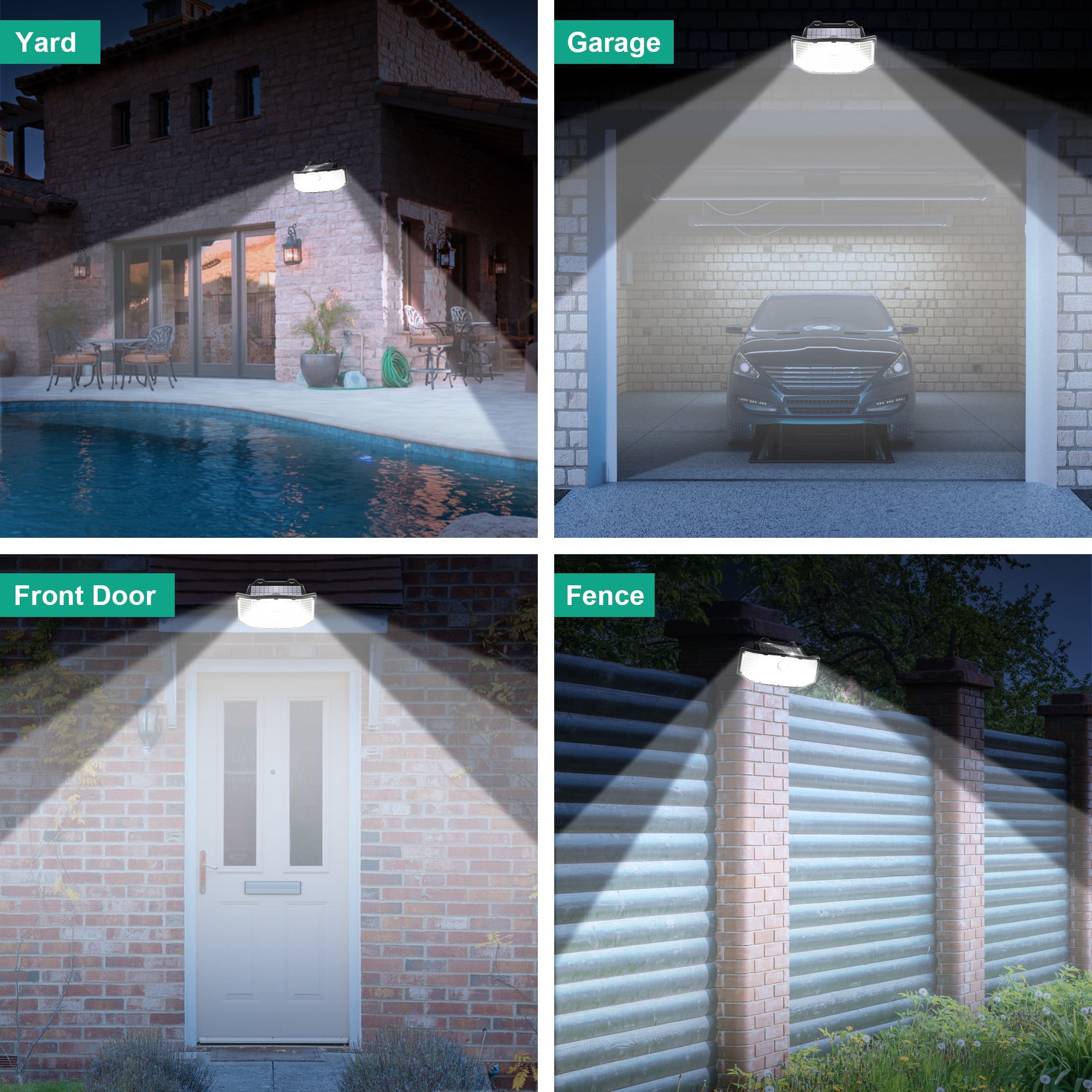 SZRSTH Solar Outdoor Lights - 2Pack 252 LED Motion Sensor Lights Solar Powered Security Flood Lights, IP65 Waterproof Wall Light for Backyard Yard Patio