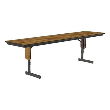Correll SP 24x96 Adjustable Height Metal/Wood Folding Seminar Table - Medium Oak