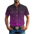 thumbnail image 3 of Sentmoon Trendy Mens Clothes Plus Size Loose Turndown Collar Mens Dressy Tops and Blouses with Pockets Button up Solid Color Mens Short Sleeve Tops Stylish for Beach Vacation M, 3 of 9