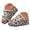 White, variant on Denim Platform Slide Sandals Women Leopard Open Toe Summer Casual Shoes with Double Buckles Beach Outdoor Wedge Slippers Brown Size 7
