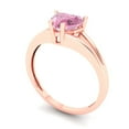 thumbnail image 2 of 1 ct Heart Cut Simulated Pink Diamond Solitaire 18K Rose Gold Womens Engagement Ring, 2 of 5