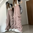 thumbnail image 2 of Pantalones de trabajo retro para mujer, pantalones de pierna recta, de cintura alta y pierna ancha con un diseño holgado e informal hasta el suelo, 2 of 6