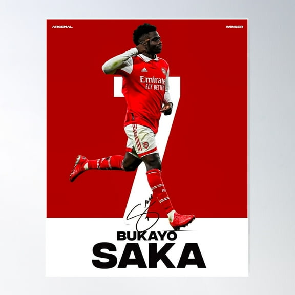 Bukayo Saka Poster Poster Wall Art, Modern Wall Decor, 8x12 UNFRAMED