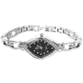 thumbnail image 4 of Lvpai P128 Relojes de pulsera de diamantes de imitación para mujer Pulsera de acero Cuarzo analógico (Plata Negro), 4 of 6