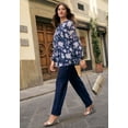 thumbnail image 4 of Roaman's Women's Plus Size Swing Chiffon Pleated Blouse, 4 of 4
