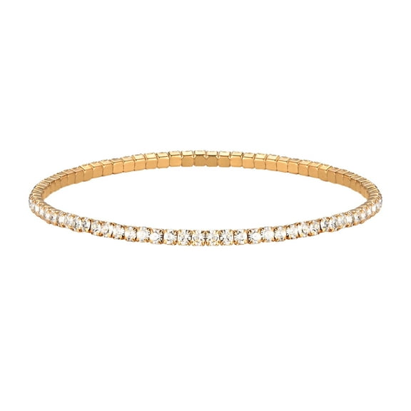 VNOX Round Cut - Cubic Zirconia - Birthstone Tennis Bracelet Eternity Design - Gold Plating, Female, Adult