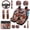 American Flag Eagle Print, variant on HUIACONG Camouflage Pattern Car Seat Cover Set, with Automotive Cup Coaster Key Holder, Compatible with Trucks Vehicles