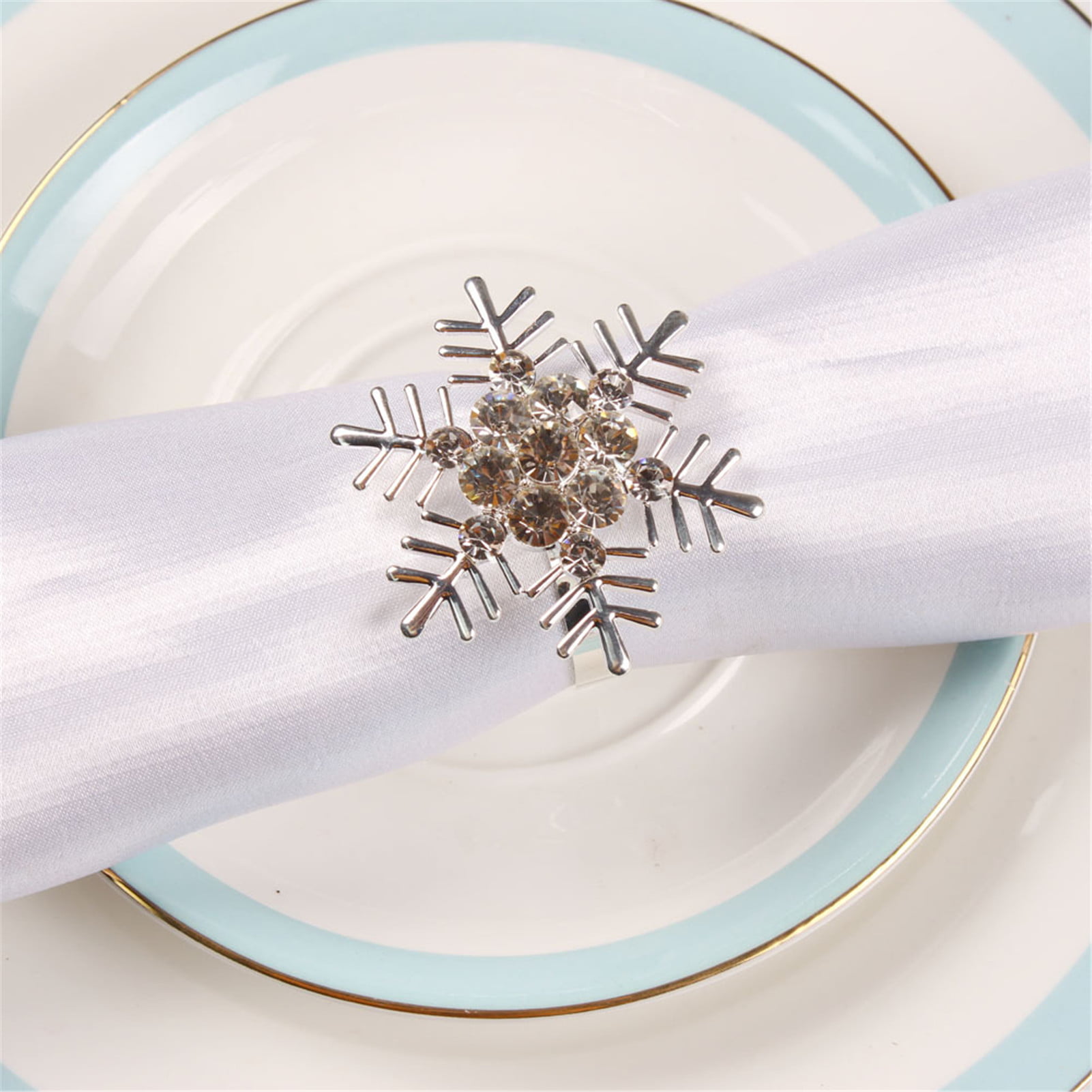 JuLam Christmas Snowflake Napkin Ring Exquisite Napkin Buckle Walmart