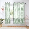 thumbnail image 6 of 2 Panels Set Blackout Curtains Thermal Insulated Sun Protection Room Darkening Drapes for Bedroom Light Green and White Lily, 6 of 7