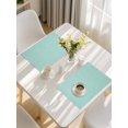 thumbnail image 5 of Linen Mint Green Placemats Set of 8, Modern Minimalist Pure Solid Color Placemats for Dining Table, Place Mats for Kitchen Tabletop, Waterproof Wipeable Dining Table Mats Set, 5 of 9