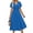 F-Royal Blue, variant on UVN Women Summer Dresses Short Sleeve V Neck A-Line Midi Dress Ladies Boho Beach Floral Print Sundress
