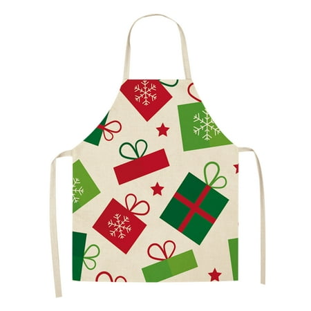 

COM1950s Womens Christmas Gifts Ideas Christmas Apron for Women Adjustable Bib Kitchen Aprons Snowman Holiday Apron for Party Christmas Decorations