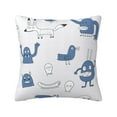 thumbnail image 1 of ZICANCN Alien Monster Cartoon Doodle Decorative Throw Pillow Covers, Bed Couch Sofa Decorative Knit Pillow Covers for Living Room Farmhouse 24"x24", 1 of 8