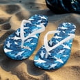 thumbnail image 4 of Chririnla Women's Shark Print Beach Flip Flop Non-Slip Comfortable Lightweight Soft Footbed Slides Sandals Ladies Arch Support Quick Dry Flats Slippers for Outdoor Walking, 4 of 7