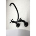 thumbnail image 3 of Kingston Brass KS114MB Essex Two Handle Wall Mount Kitchen Faucet, Matte Black, 3 of 5