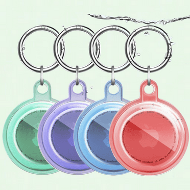 AirTag Holder, 4-Pack Silicone Keychain and Case for Apple AirTag