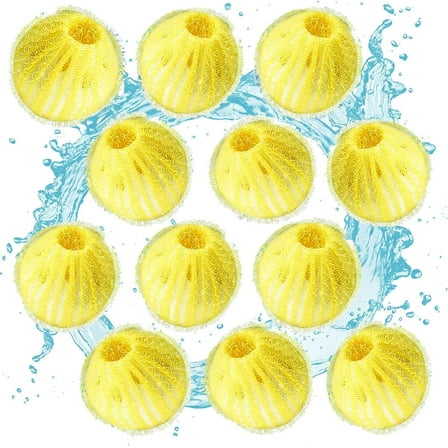 Pet Hair Remover for Laundry, Reusable Washing Machine Hair Catcher, Laundry Lint Remover Washing Balls, Washing Dry Balls for Cat Dog Pet Fur Remover 12 PCS (Yellow)
