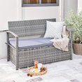 thumbnail image 2 of VIFAH V1924 Banc de Rangement Patio en Résine d'Osier Tout Temps en Gris avec Coussin, Gris, 2 of 5