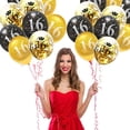 thumbnail image 5 of Globos dorados y negros para mujeres y hombres, decoración de fiesta de feliz cumpleaños para aniversario, suministros para interiores y exteriores, 5 of 5
