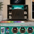 thumbnail image 2 of DreamCurship Modern Farmhouse Corner TV Stand for TVs Up to 55 Inch, Entertainment Center with Adjustable Shelves for Living Room, Brown, 2 of 7