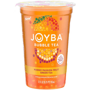 Joyba Bubble Tea Mango Passion Fruit Green Tea with Popping Boba, 3-Pack 12 fl.oz. Cups