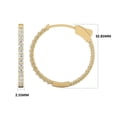 thumbnail image 3 of TimeLe$$ Classics Round Shape 3 Carat TW Lab Grown Hoop Earrings in Yellow Gold, 3 of 5