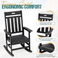 thumbnail image 4 of Devoko Outdoor Rocking Chair Presidential Rocker HDPE All-weather Chair (One Chair Only), Black, 4 of 7