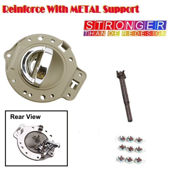 CF Advance For 06-10 Jeep Commander Front or Rear Right Passenger Inside Door Handle Tan Chrome Bolt 2006 2007 2008 2009 2010