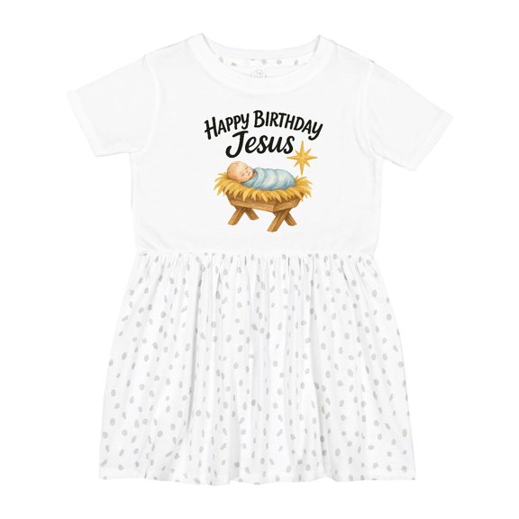 Inktastic Happy Birthday Jesus Nativity Christmas Girls Toddler Dress