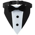 thumbnail image 3 of Dog Tuxedo Costume Wedding Bandana Nylon Collar Suit with Bowtie Adjustable Black Tux Formal Dog Suit Pet Birthday Dress Outfits, 3 of 4