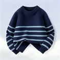 thumbnail image 5 of dazeni Girls Boys Fashion Oversized Striped Sweater Casual Knitted Drop Shoulder Sweatshirts Spring Fall Crewneck Long Sleeve Pullover Jumper, 5 of 6