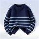 thumbnail image 4 of Suéter unisex de cuello redondo, sudadera con capucha de color liso con cuello alto y media cremallera para niños y niñas, estilo unisex, cálido y acogedor, parte superior acrílica para niña., 4 of 5