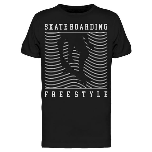 Smartprints Mens Graphic Tee Black - Skateboarding Freestyle Cool 100% Cotton Regular Fit