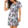 thumbnail image 2 of Sikiie Bright Butterflies1 Print Women's Short-sleeved Nightdress, Round Neck Pullover Nightdress Pajamas Summer Home Wear, 2 of 6