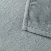 Mainstays Plush Bed Blanket, Gray, Twin, 66 in x 90 in