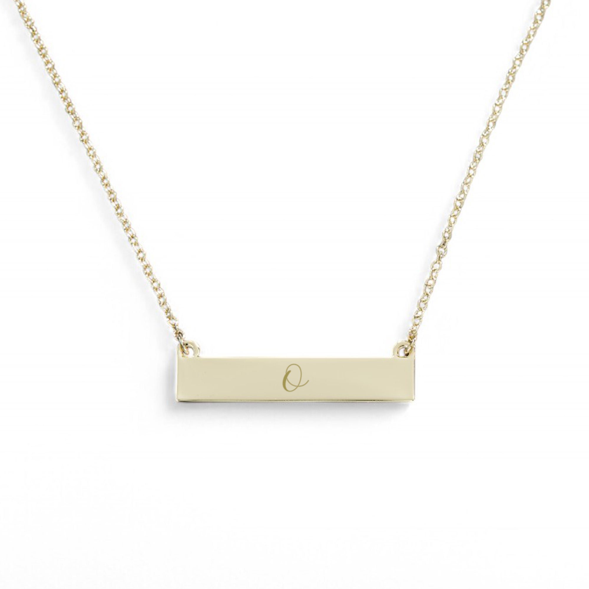 Personalization Mall Initials Nameplate Necklace, Gold