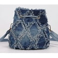 thumbnail image 4 of Kukuzhu Women's Bucket Bag Denim Shoulder Bag 90s Hobo Handbags Purse Retro Diamond Crossbody Bag, 4 of 8