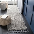 thumbnail image 3 of SAFAVIEH Pro Lux Marie Geometric Shag Area Rug, Grey/Ivory, 4' x 6', 3 of 9