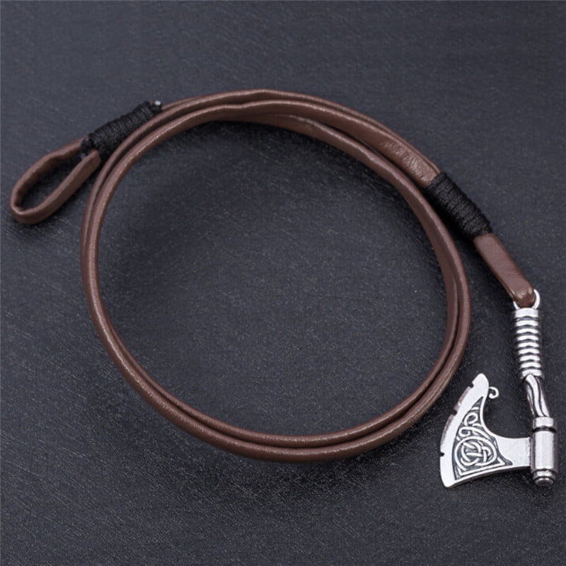 Leather Bangle Bracelet Men Pendant Viking Amulet Magic Vintage Jewelry Z0HWPTH 