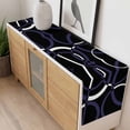 thumbnail image 4 of Blue Geometric Table Runner - 120 Inch Long, Kitchen Dining Table Runner Dresser Scarves, Contemporary White Abstract Lines Black Farmhouse Decor for Coffee Tables Wedding Party Banquet, 4 of 8